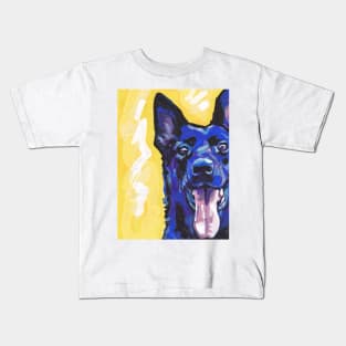 black German Shepherd Dog Bright colorful pop dog art Kids T-Shirt